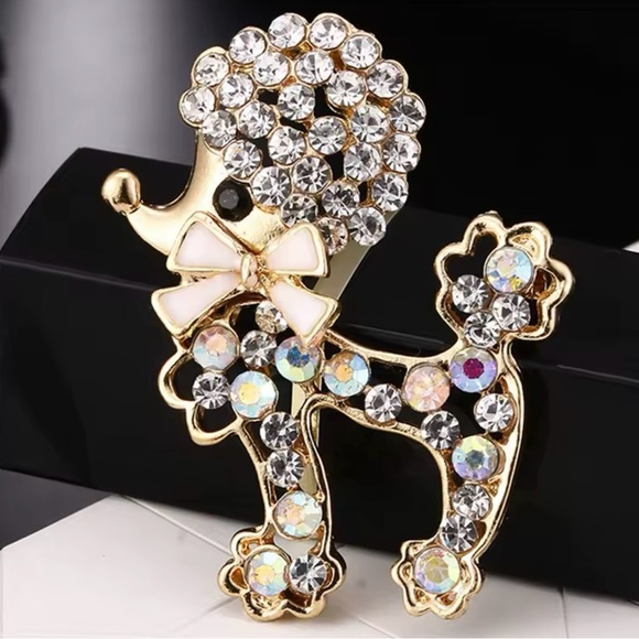 Adorable Poodle Puppy Dog Garment Brooches - Picture 2 of 3